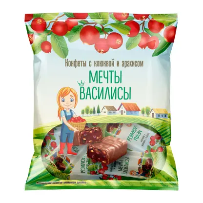 Изображение товара Конфеты Мечты Василисы с клюквой и арахисом Кондитер Кубани 350г