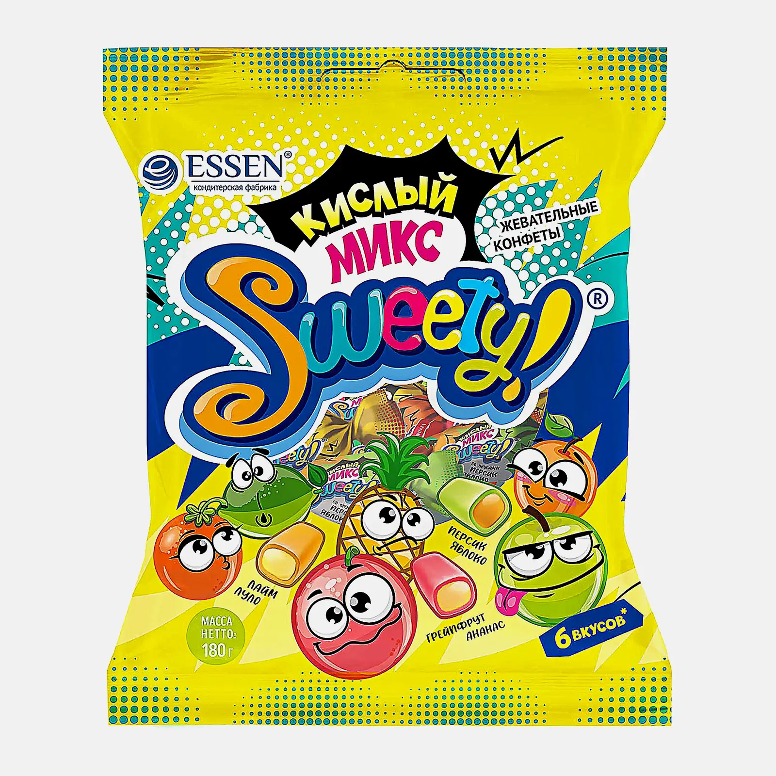 Изображение товара Конфеты Sweety кислые жевательные ассорти 180г