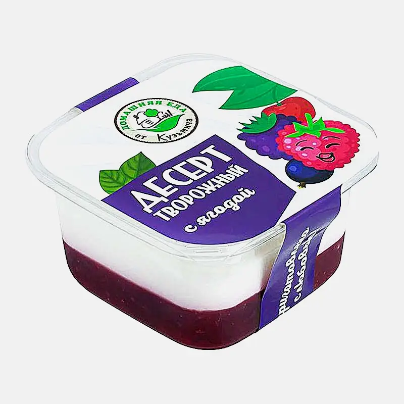Изображение товара Творожный десерт с ягодами от Домашняя Еда от Кузьмича 180г
