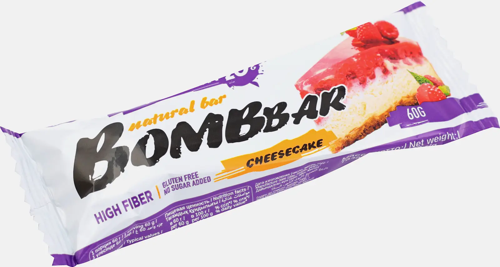 Изображение товара Протеиновый батончик Bombbar малиновый чизкейк 60г