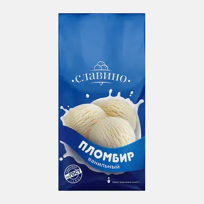 Мороженое Славино пломбир ванильный 12% 400г