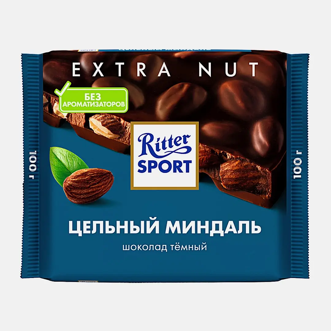 Шоколад темный с цельным миндалем Ritter Sport 50% 100г