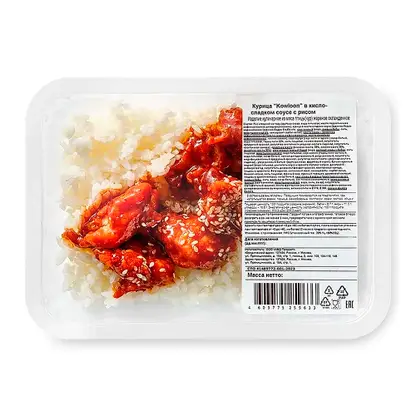 Изображение товара Курица Kowloon в кисло-сладком соусе с рисом Чихо 276г