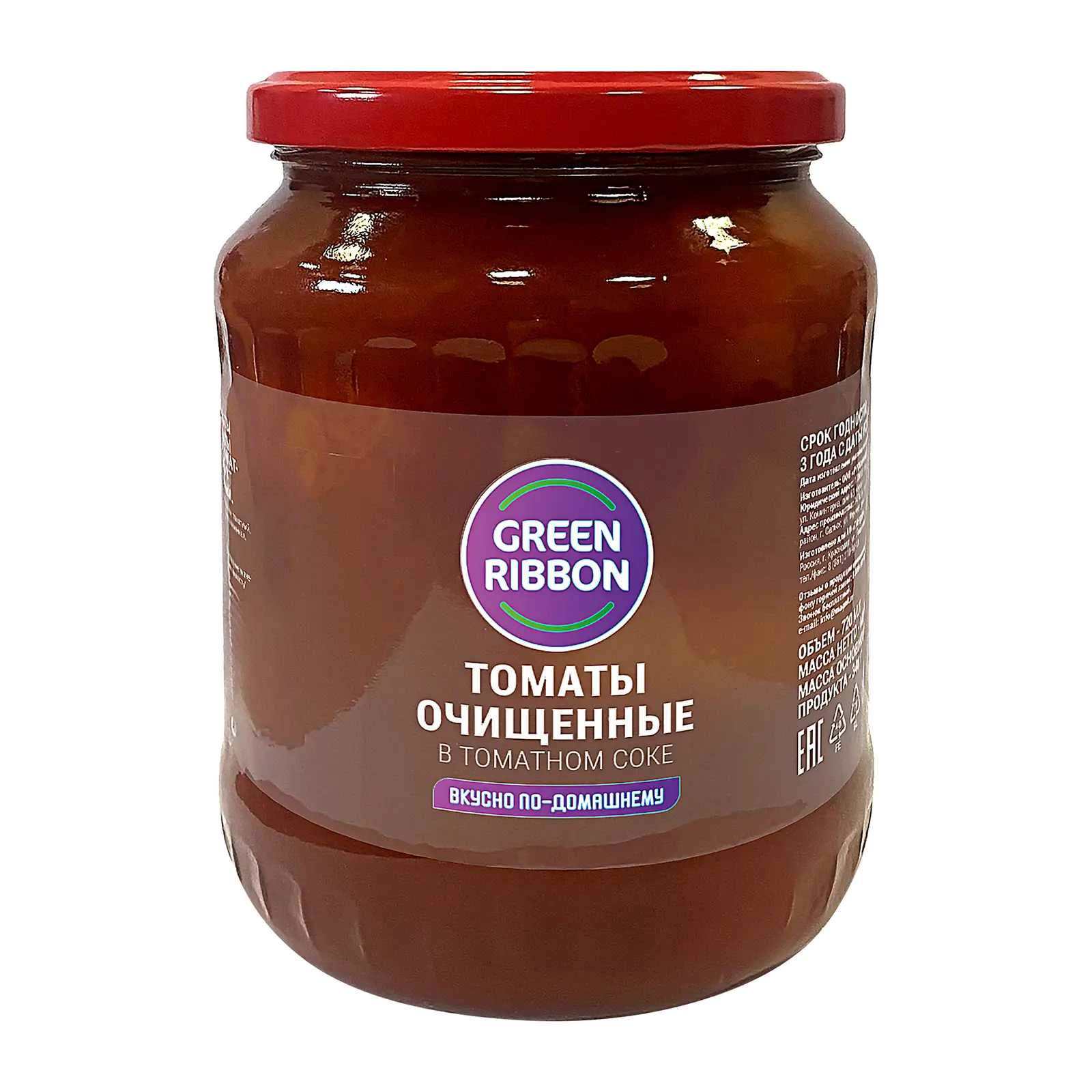 Изображение товара Томаты очищенные Green Ribbon 680г - качественный продукт для кухни