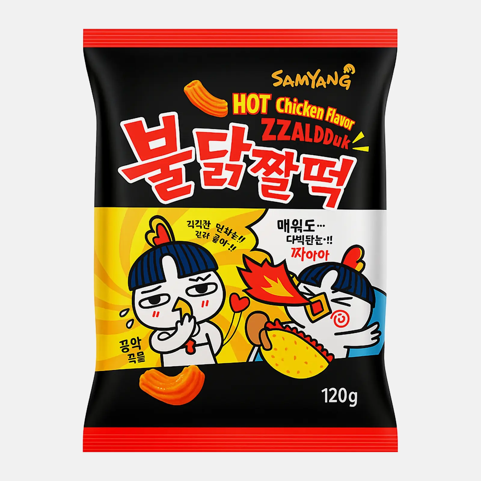 Снэк со вкусом курицы острый Hot chicken flavor Zzaldduk 120г Снэк со вкусом курицы острый Hot chicken flavor Zzaldduk 120г