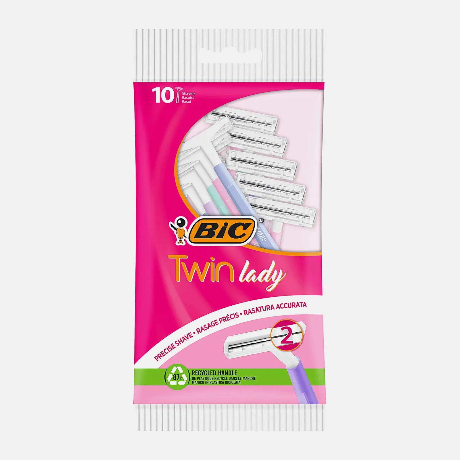 Станок Bic Twin Lady Бритвенный одноразовый женский с 2 лезвиями 10шт Станок Bic Twin Lady Бритвенный одноразовый женский с 2 лезвиями 10шт