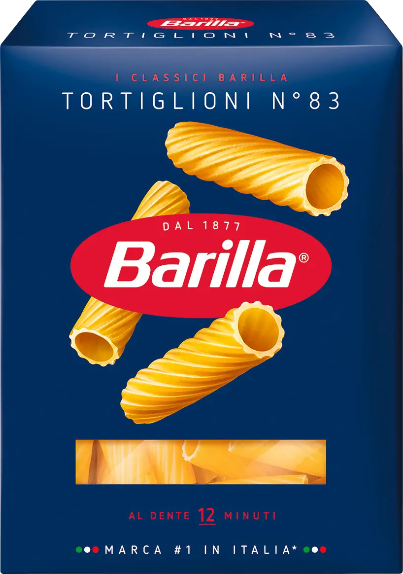 Макароны Barilla Tortiglioni трубочки высший сорт 450г — в каталоге на  сайте сети Магнит | Краснодар