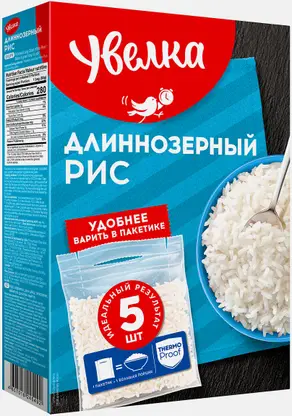Рис Увелка Длиннозерный шлифованный 5пак*80г
