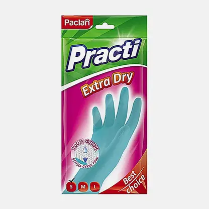 Латексные перчатки с хлопковым напылением р.S Practi Extra Dry Paclan