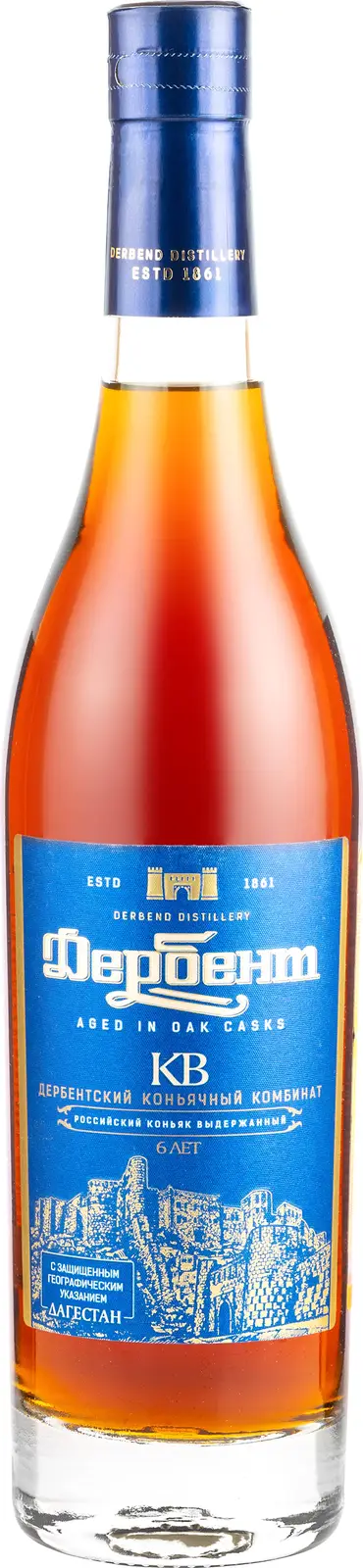 Изображение товара Коньяк Дербент 6 лет 40% 0.5л натуральный выдержанный в РФ
