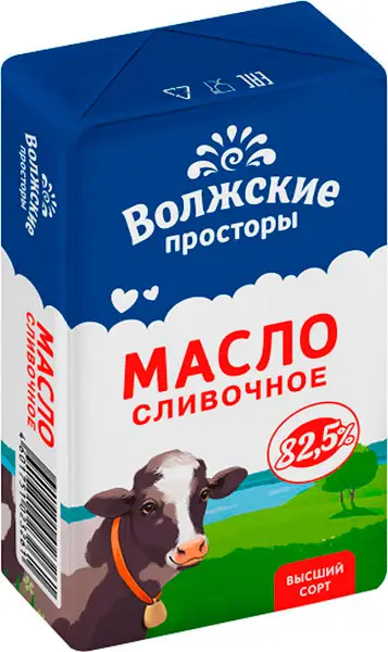 Масло сливочное Волжские просторы 82.5% 160г