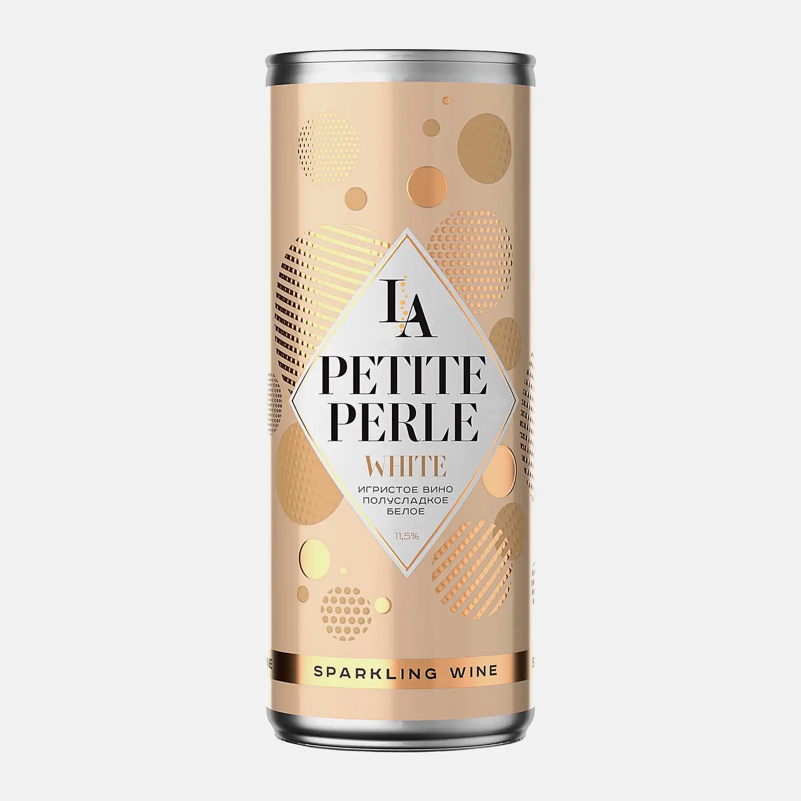 Изображение товара Вино игристое ЛаПетитПерле белое полусладкое 250 мл в жестяной банке