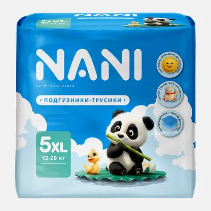 Подгузники-трусики 5XL 12-20кг Nani 34шт