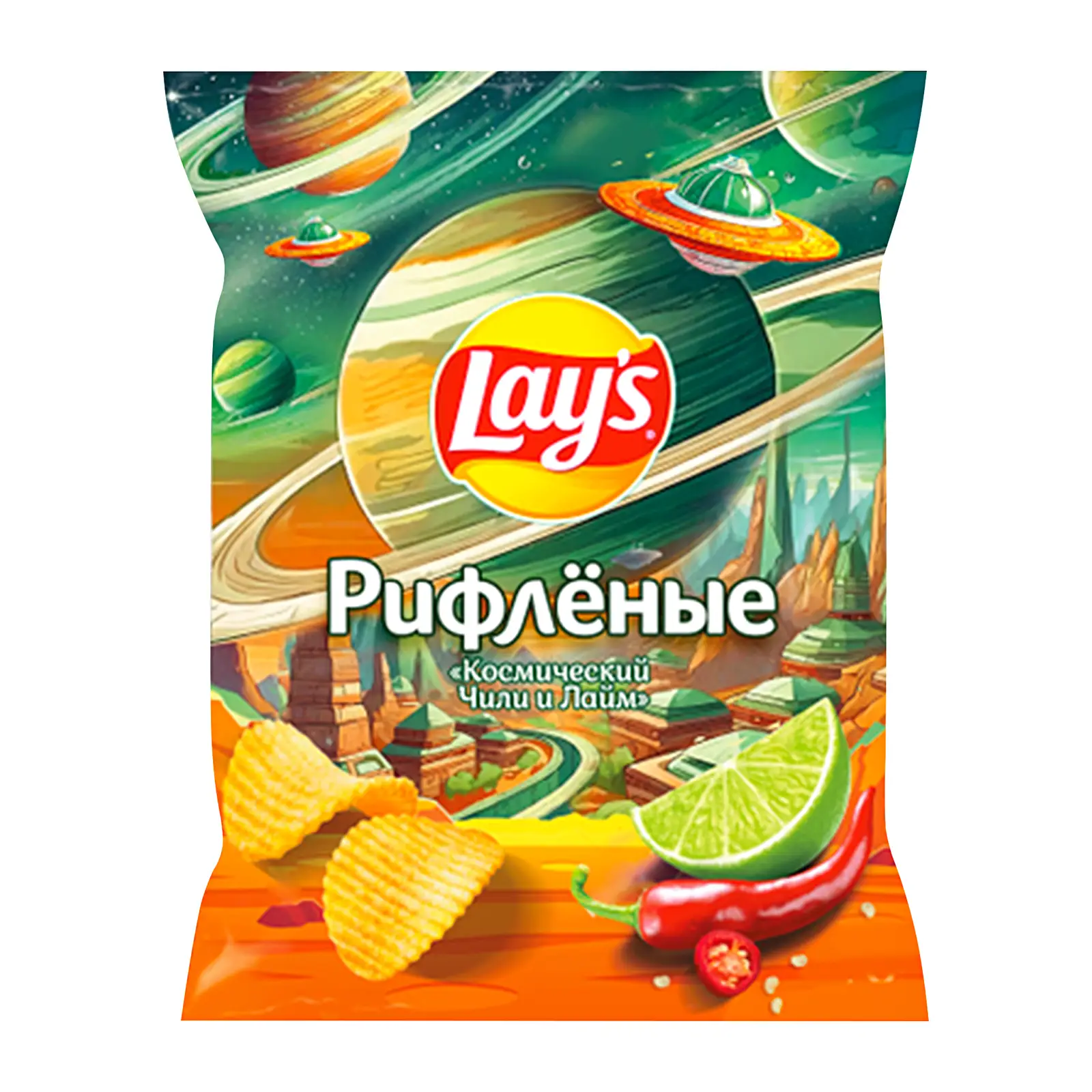 Чипсы Lays картофельные рифленые со вкусом Чили-Лайм 120г — в каталоге ...