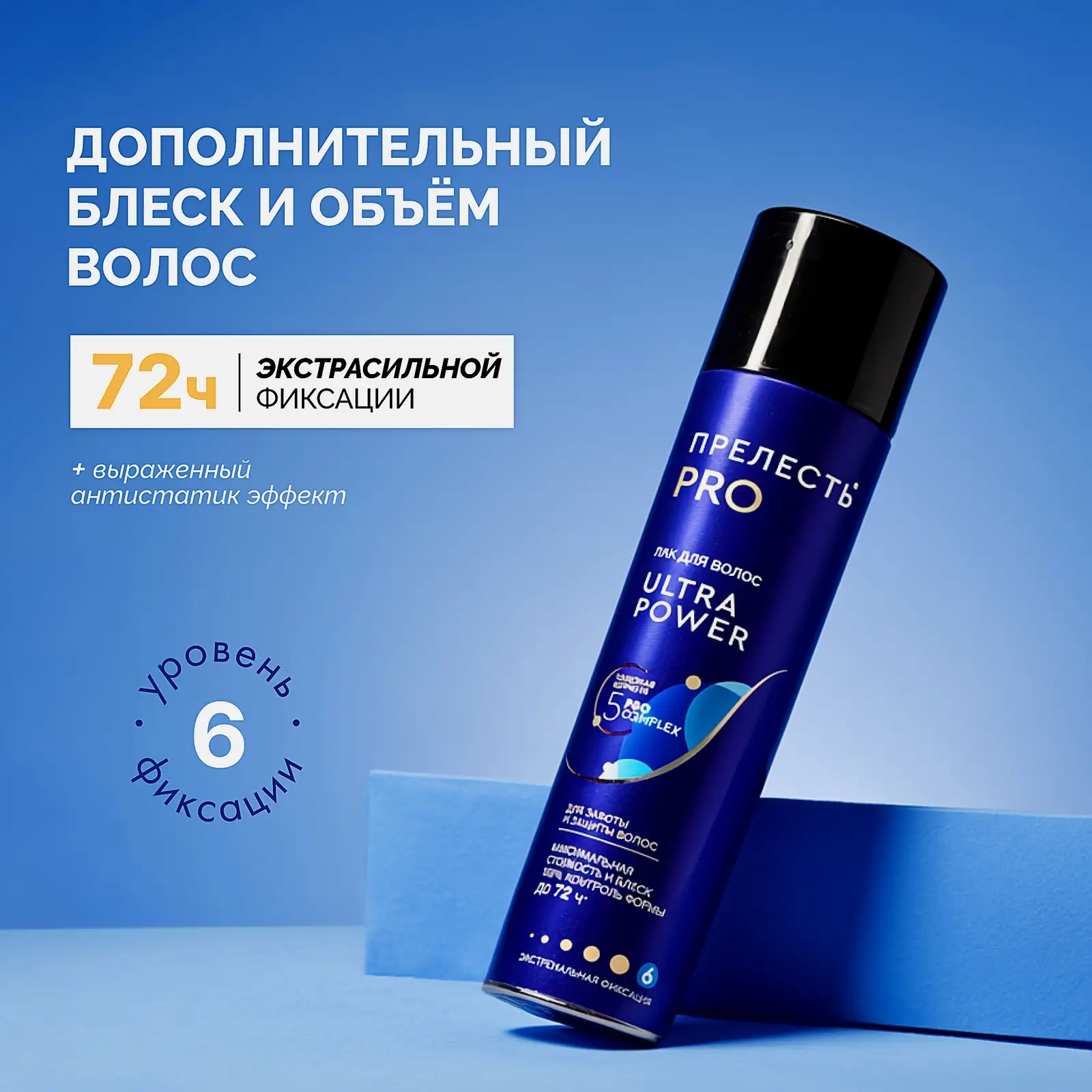 Лак для волос Ultra Power сверхсильная фиксация Прелесть Pro 300мл