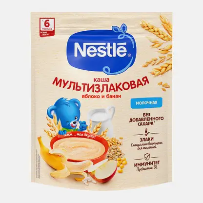 Каша Nestle Молочная Мультизлаковая с яблоком и бананом 200г
