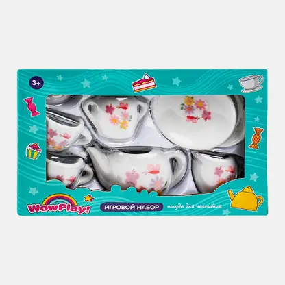 Игровой набор керамической посуды для чаепития 180г 17.5*11.5*3.5см в ассортименте