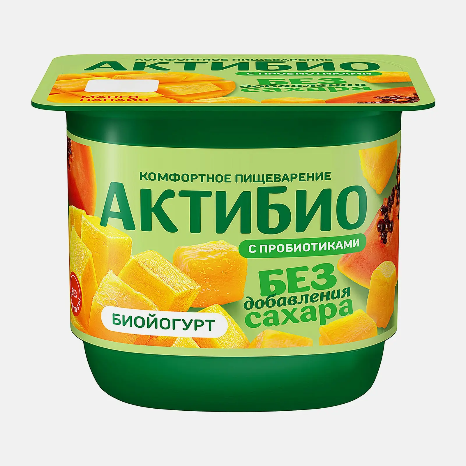 Биойогурт манго и папайя без сахара Актибио 3% 130г Биойогурт манго и папайя без сахара Актибио 3% 130г