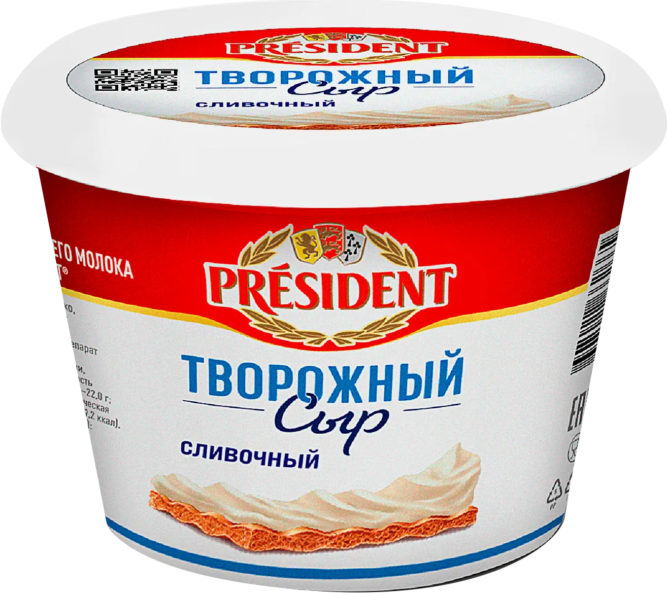Изображение товара Сыр творожный President Сливочный 56% 140г