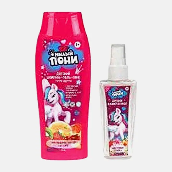 Подарочный набор Заботливая мама Шампунь гель 250мл + душистая вода для девочек 100мл в ассортименте