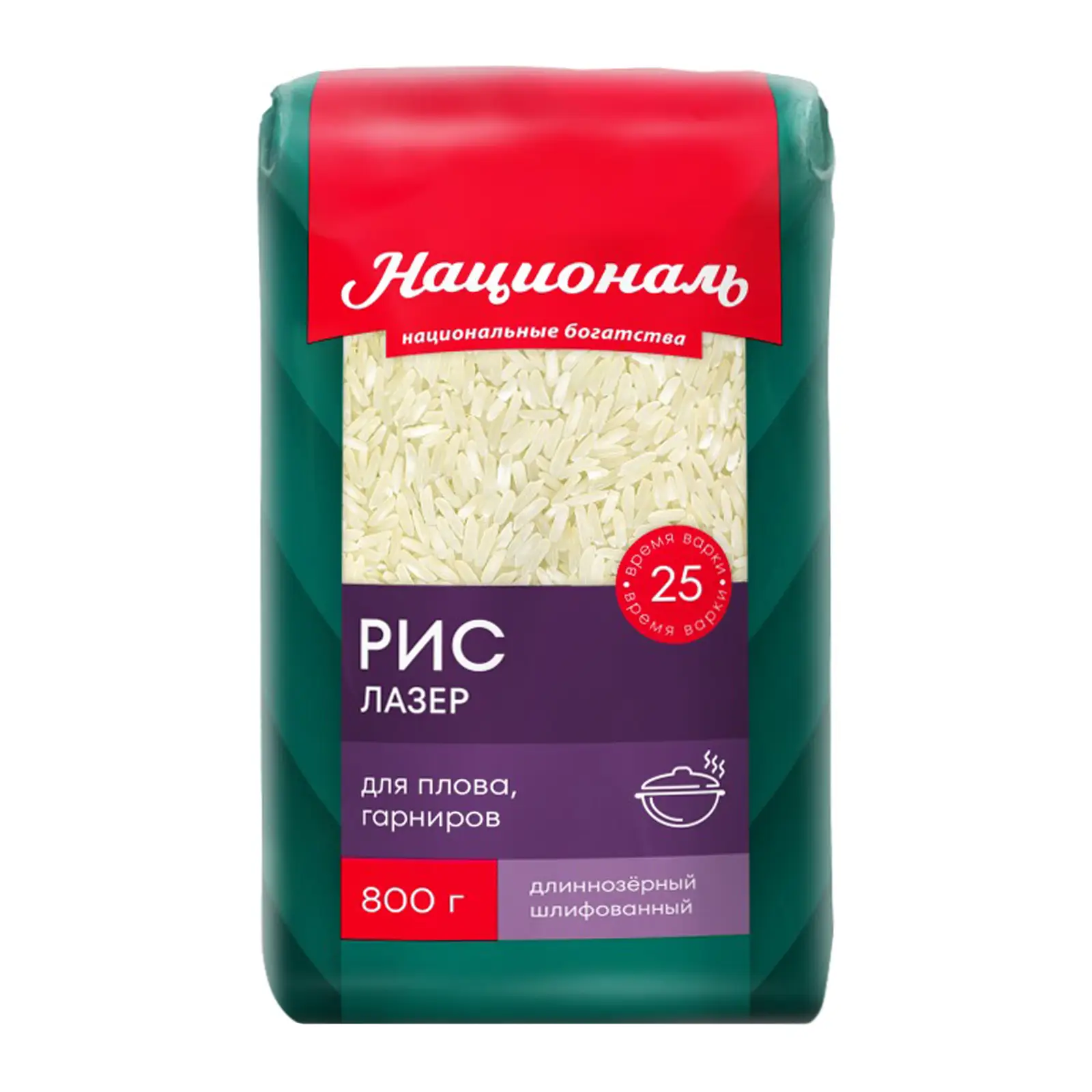 Изображение товара Рис Националь Лазер длиннозерный 800г для плова