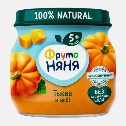 Тыквенное пюре с 5 месяцев Фрутоняня 80г