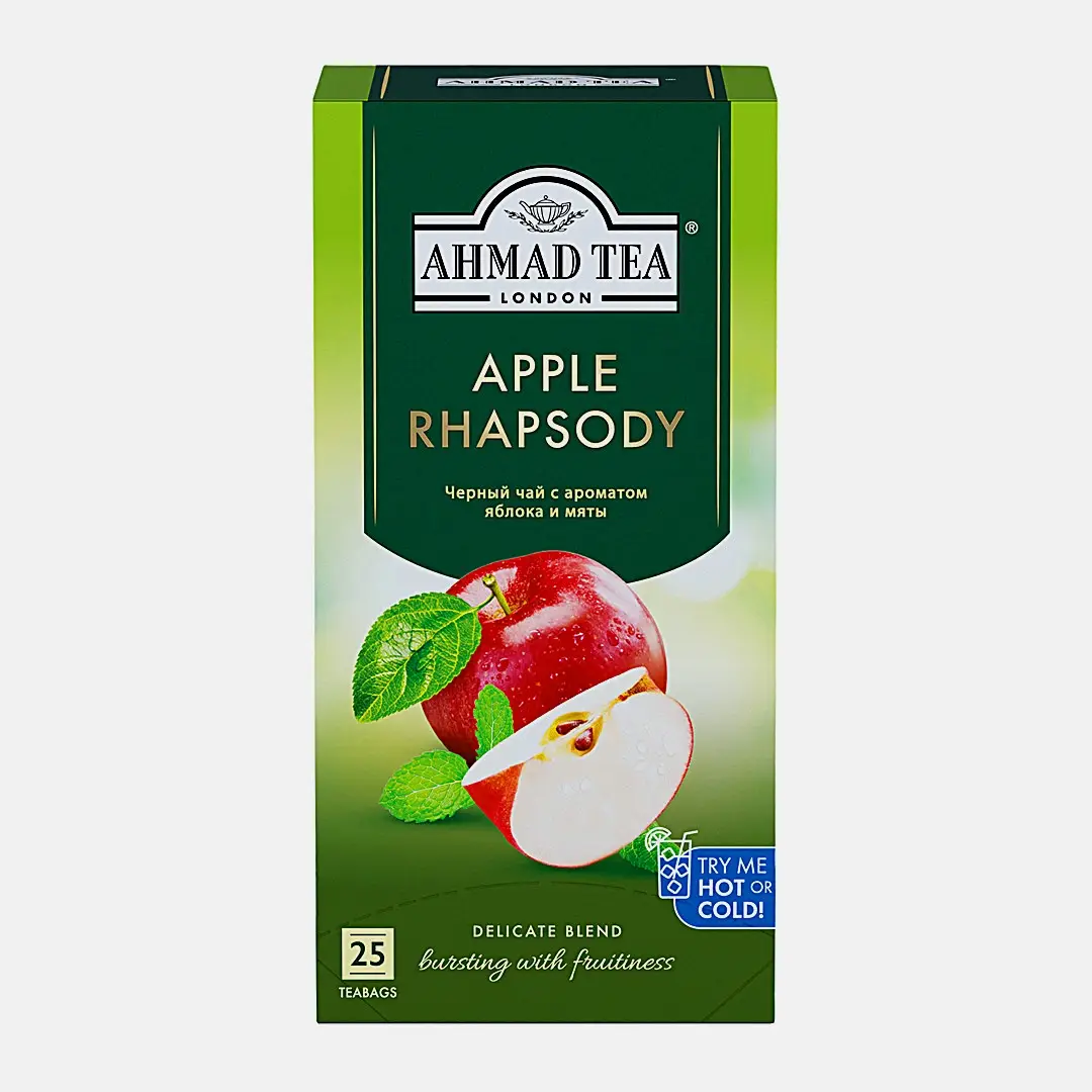 Чай черный Ahmad Tea яблоко мята 25пак 37.5г Чай черный Ahmad Tea яблоко мята 25пак 37.5г
