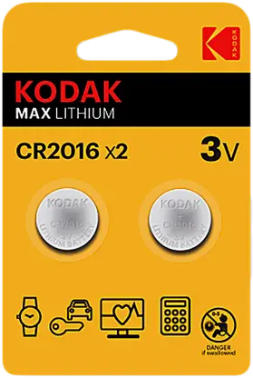 Батарейки Kodak Max Lithium CR2016 2шт