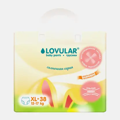 Трусики-подгузники Lovular Солнечная серия р.XL 12-17кг 38шт