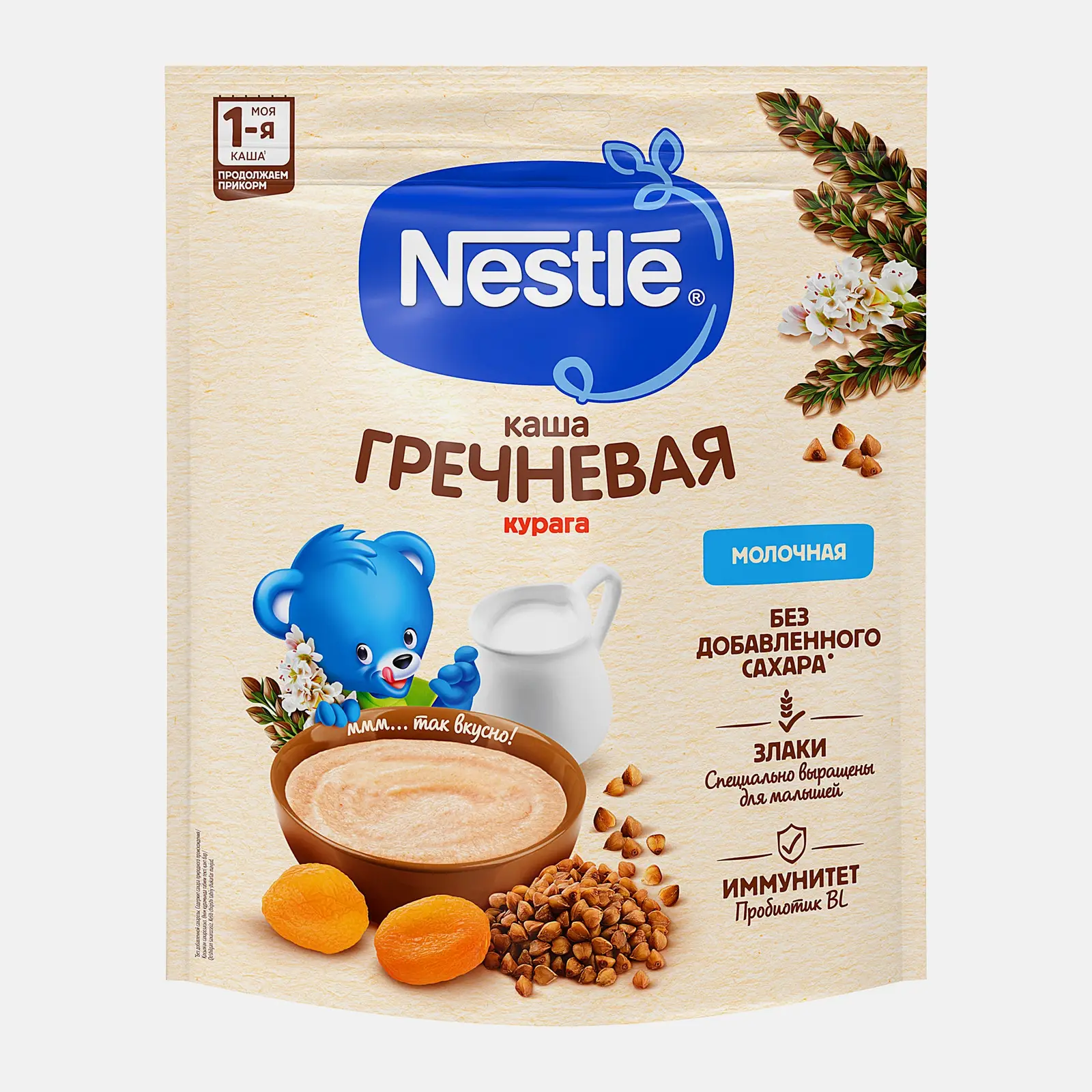 Каша Nestle Молочная Гречневая с курагой 200г