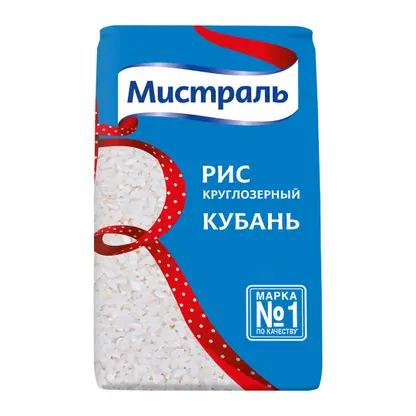 Изображение товара Рис Мистраль Кубань круглозерный 900г - первый сорт быстрое приготовление
