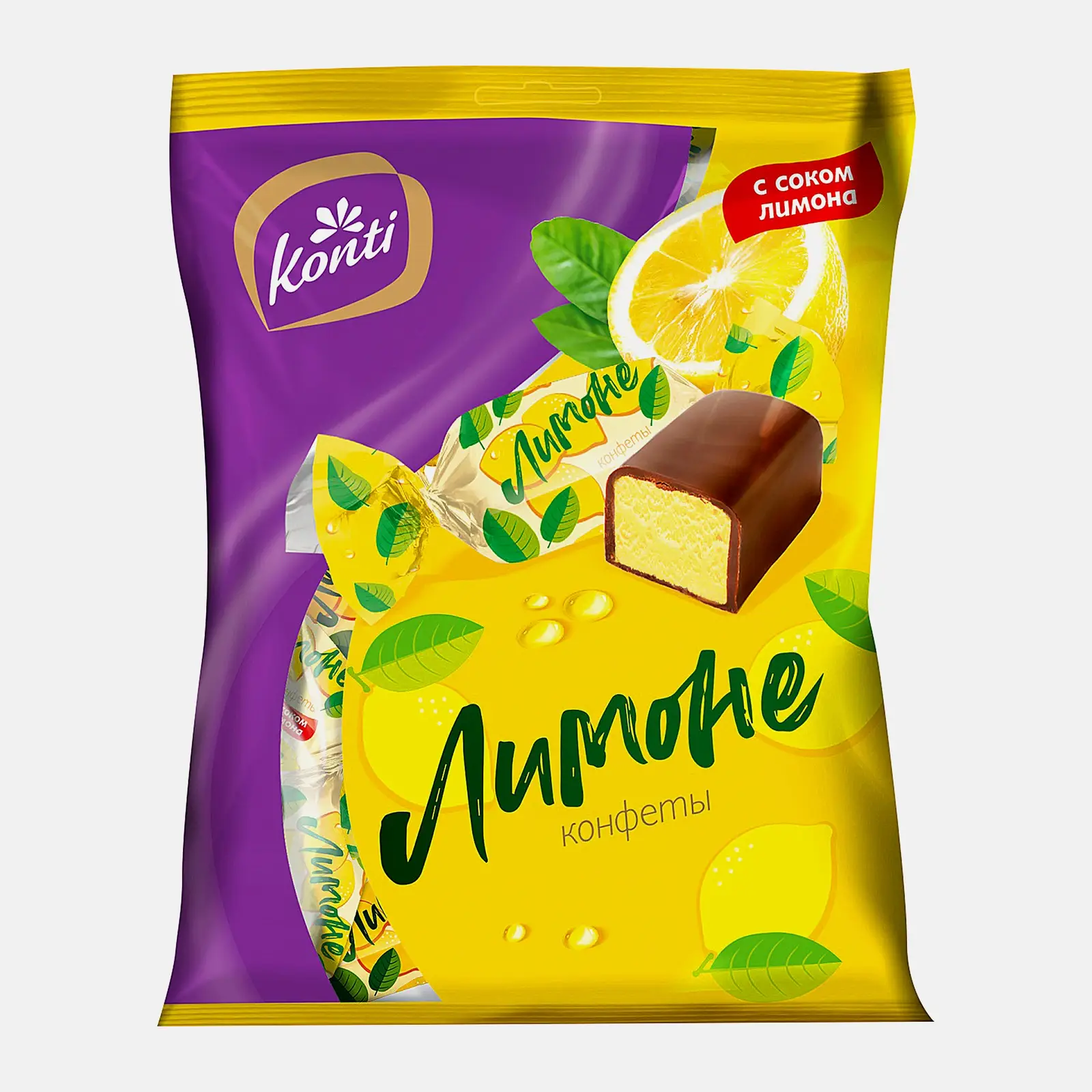 Изображение товара Конфеты Лимоне Konti 250г с насыщенным вкусом лимона и яблока
