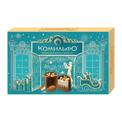 Изображение товара Конфеты Миндаль и крем-карамель Комильфо 116г - шоколадные сладости с ореховой начинкой