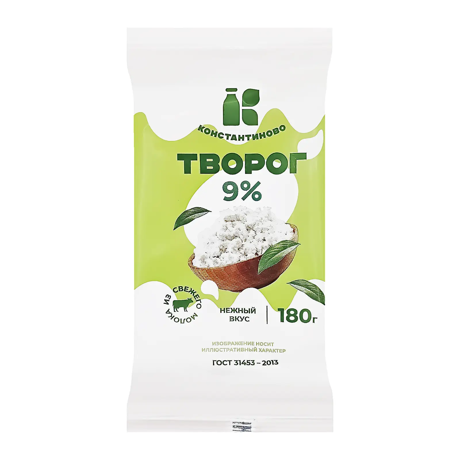 Изображение товара Творог Константиново 9% жирности 180 грамм натуральный продукт