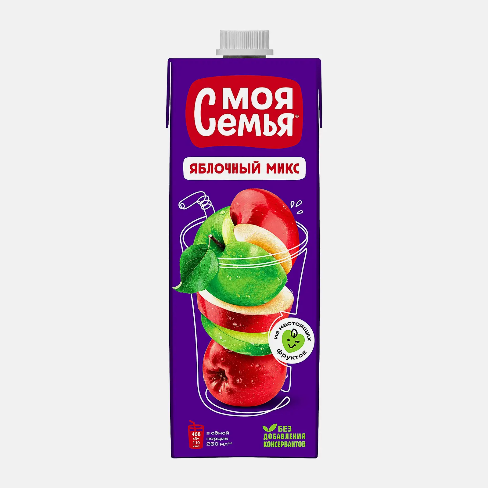 Напиток сокосодержащий Моя семья Яблочный микс 950мл