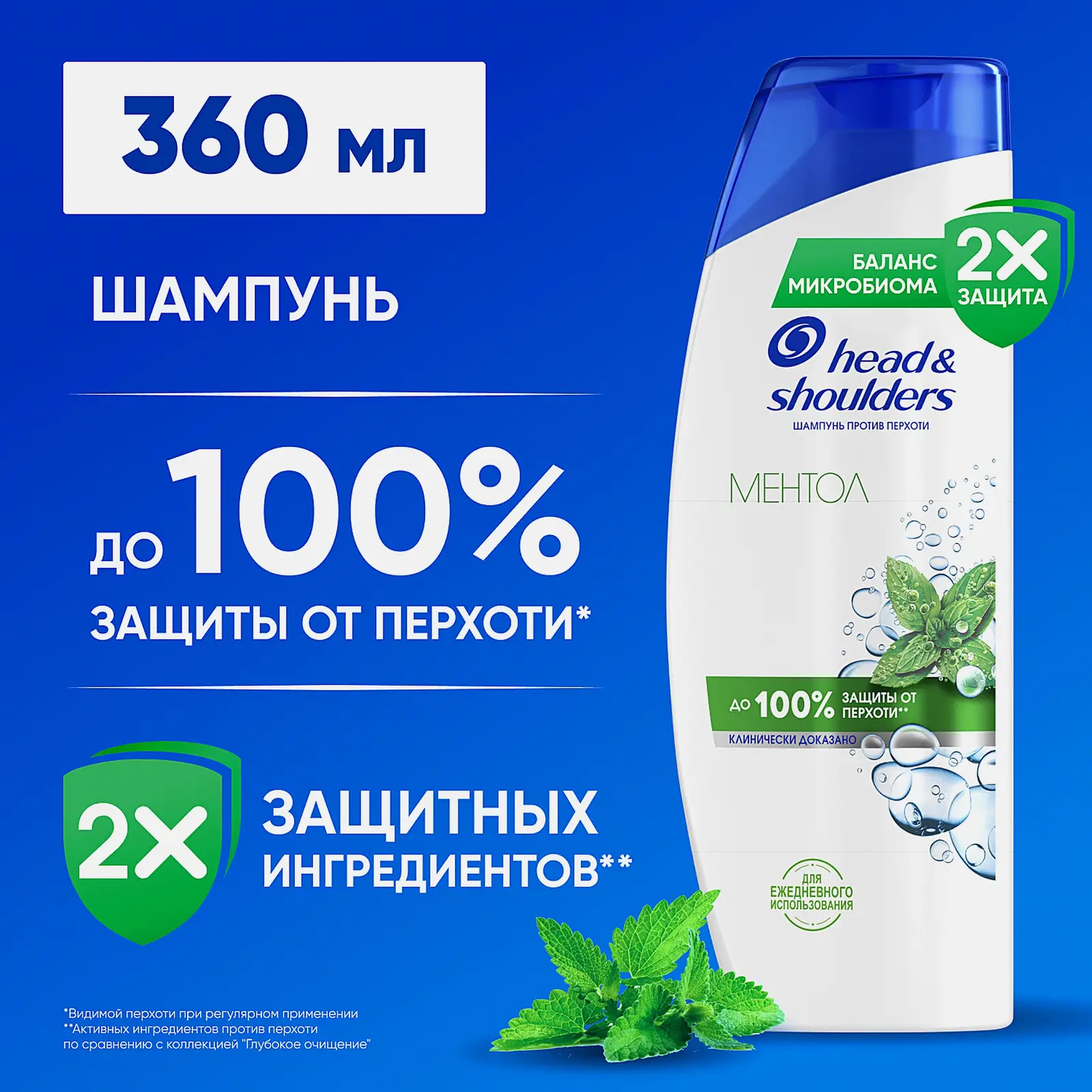 Шампунь для волос против перхоти Ментол Head&Shoulders 360мл - фото 6 Шампунь для волос против перхоти Ментол Head&Shoulders 360мл - фото 6