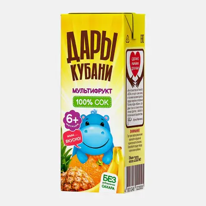 Сок Дары Кубани Мультифрукт с 6 месяцев 200мл