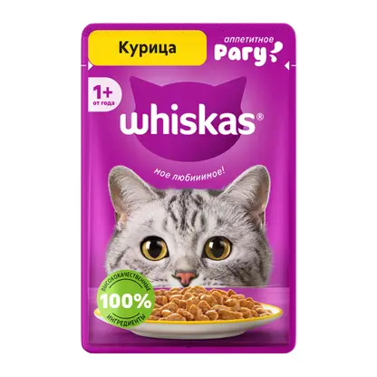 Изображение товара Влажный корм для кошек Whiskas Рагу с курицей 75г