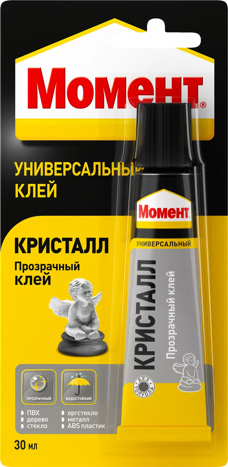 Клей Момент Кристалл прозрачный универсальный 30г - Магнит-Продукты