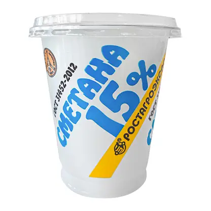 Изображение товара Сметана Ростагроэкспорт 15% 280г