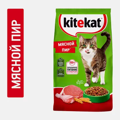 Сухой корм для кошек Мясной пир Kitekat 800г