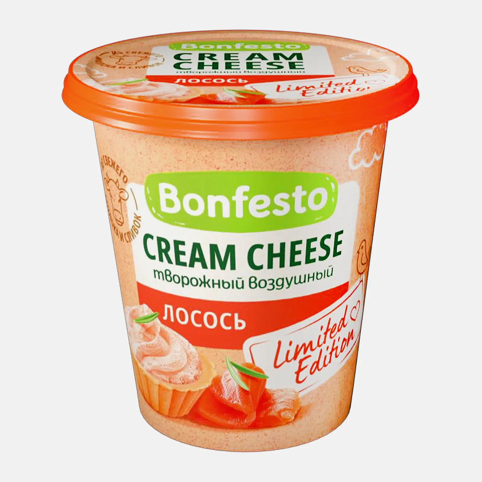Творожный сыр Кремчиз воздушный со вкусом лосося 65% Bonfesto 125г Творожный сыр Кремчиз воздушный со вкусом лосося 65% Bonfesto 125г