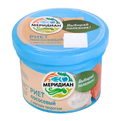 Изображение товара Риет из лосося Меридиан с мягким творогом 100 г натуральный деликатес