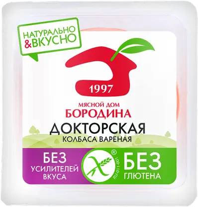 Изображение товара Колбаса Мясной дом Бородина Докторская вареная нарезка 190г
