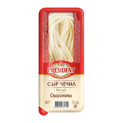 Изображение товара Сыр President Чечил спагетти 35% 100г