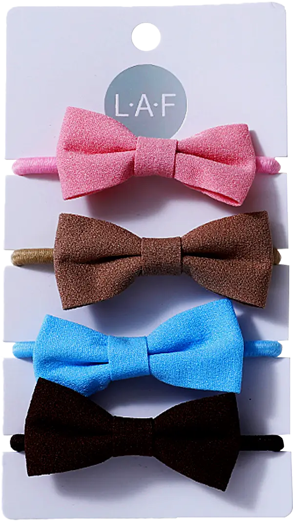 Резинки для волос LAF Бантик 4шт 7.5*13.5*1см