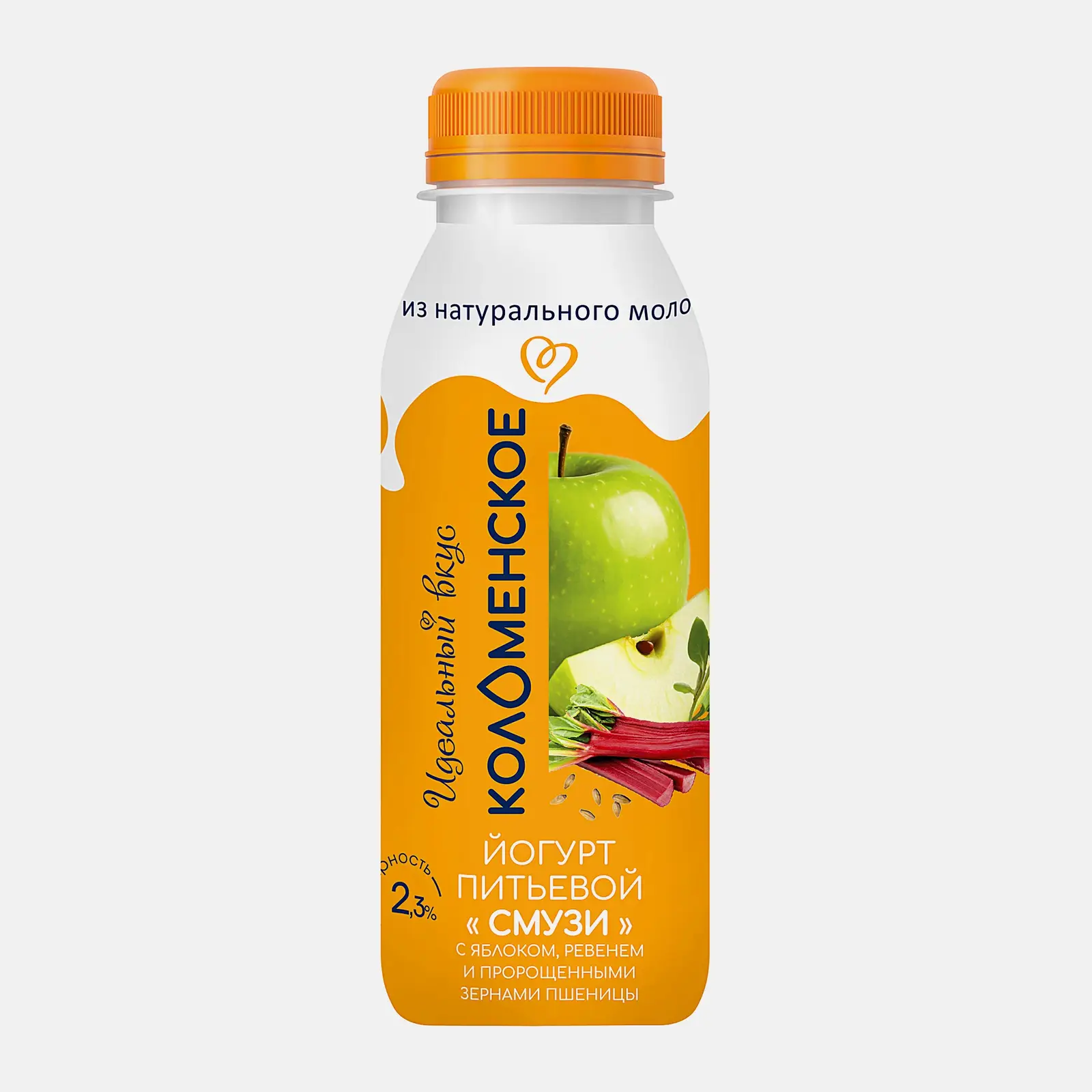 Изображение товара Питьевой йогурт Смузи Коломенское с яблоком и ревенем 260мл