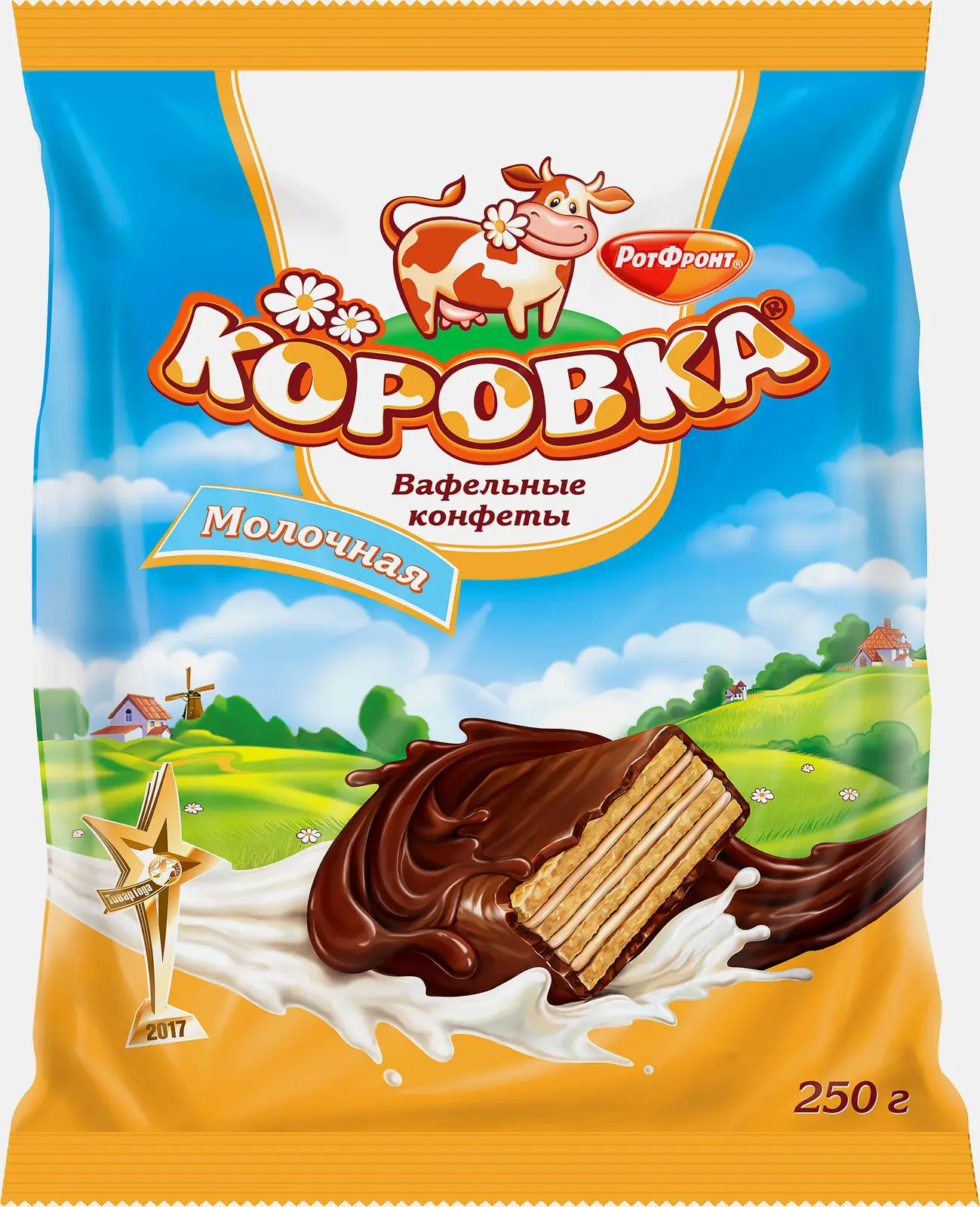 Изображение товара Конфеты Рот Фронт Коровка молочная 250г - сладкое лакомство