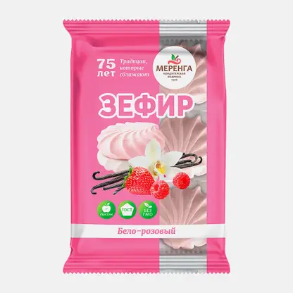 Зефир бело-розовый Меренга 270г
