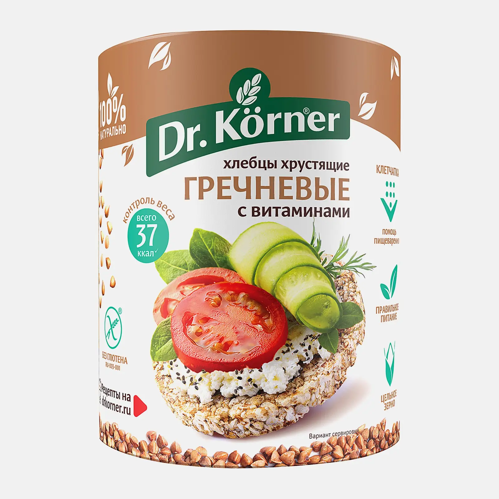 Изображение товара Хлебцы гречневые с витаминами без глютена Dr.Korner 100г